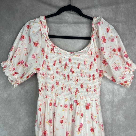 LoveShackFancy x Target Cosette Floral Ruffle Midi Dress In White Women's Sz S - Picture 4 of 8